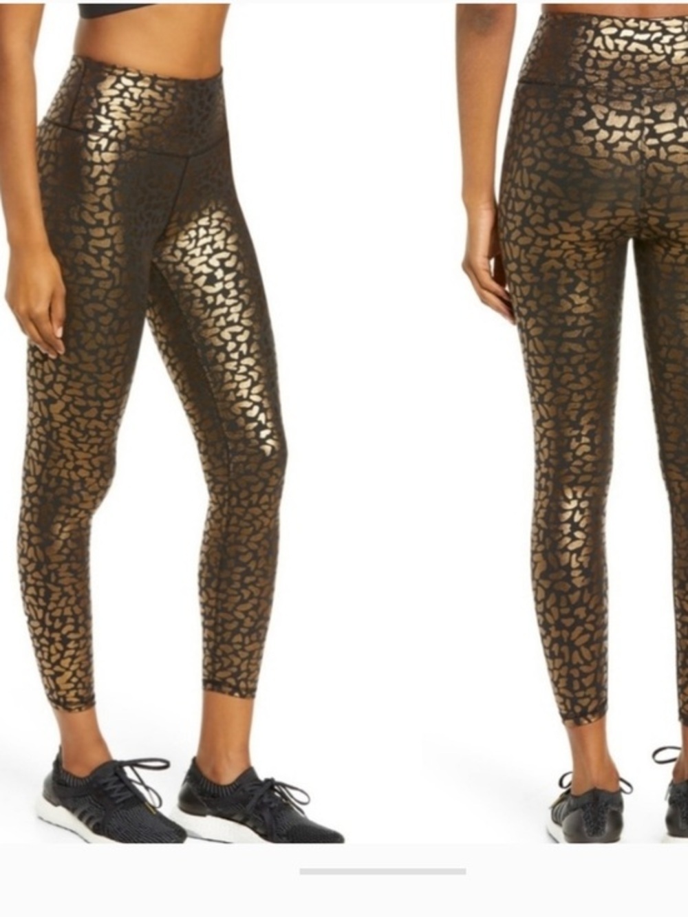 IVL Chi Chi Foil Animal Print Leggings in Gold